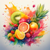 Vibrant Fruit Splash Art