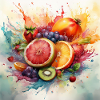 Vibrant Fruit Explosion Art
