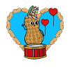 Peanut Hippie Shaman Drummer Heart Kids