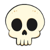 Funny cartoon skull