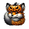 Stylish Halloween Pumpkin Fox Art