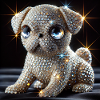 Sparkling dog in diamond look