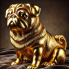 Golden Pug Sculpture