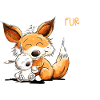 Fox with Rabbit Friendship Saying