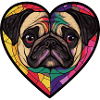 Pug Dog Heart Love