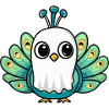 Peacock Bird Halloween Funny Ghost
