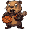 Beaver Halloween Comic Funny