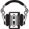 Retro headphones with boho cassettes