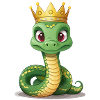Green Snake with Crown