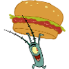 Spongebob Squarepants Plankton Holding Hamburger