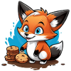 Little fox with chocolate cookies