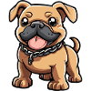 Bulldog Dog Comic Cute