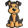 Airedale Terrier Dog Comic Cute