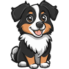 Australian Shepherd Dog Comic Cute