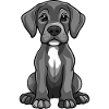 Great Dane Dog Comic Cute