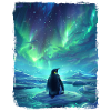 Revontulieläin Aurora Borealis pingviini