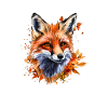 Renard aquarelle d’automne
