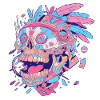 Tribal techno skull