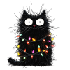 Lustige Katze Weihnachtsbaum Lichterkette Geschenk