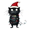 Weihnachtsbaum Lustige Katze Lichterkette Geschenk
