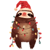 Funny Sloth Fairy Lights Christmas Tree