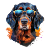 Gordon Setter with sunglasses
