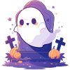 Halloween | Cute ghost in cemetery