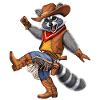 Waschbär Cowboy