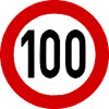 Speed Sign TempoLimit 100 Shield