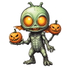 Alien with pumpkin heads Halloween