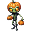 Alien with pumpkin heads Halloween