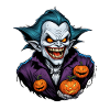Halloween Vampire with Pumpkins