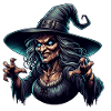 Halloween Creepy Witch Women