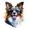 Papillon with sunglasses