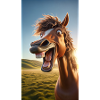 Horse laughing