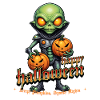 Alien with pumpkin heads Halloween