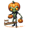 Alien with pumpkin heads Halloween