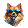 Pomeranian with sunglasses
