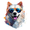 Samoyed with sunglasses