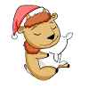 Bison Cute Tired Sleeping In Christmas