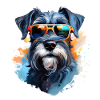 Schnauzer with sunglasses