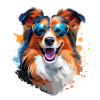 Sheltie with sunglasses