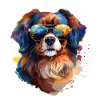 Tibetan Spaniel with Sunglasses