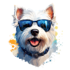 Westie with sunglasses