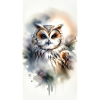 Eule im Aquarell