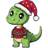 Dinosaur brontosaurus Christmas Comic