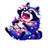 Lustiger Waschbär Lichterkette Weihnachtsbaum