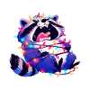 Funny raccoon fairy lights Christmas