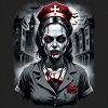 Zombie Nurse Halloween Cemetery
