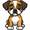 Boxer chien bande dessinée mignon